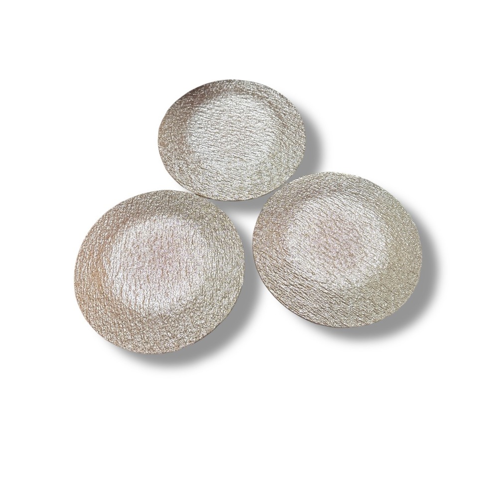 Akam Pink Glitter Glass Charger Plates Set of 3 Textured 13" Table Decor‎